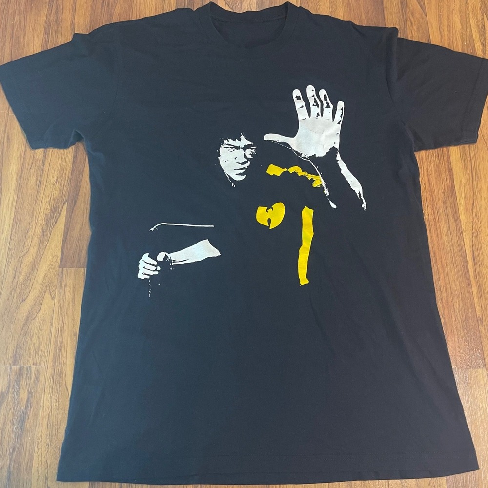 Wu-Tang Clan Bruce Lee Graphic T Shirt Mens Small Black Cotton Hip Hop Shirt
